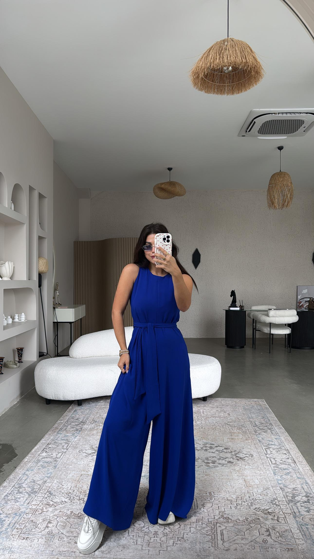Saks Mavi Bol Paça Tulum