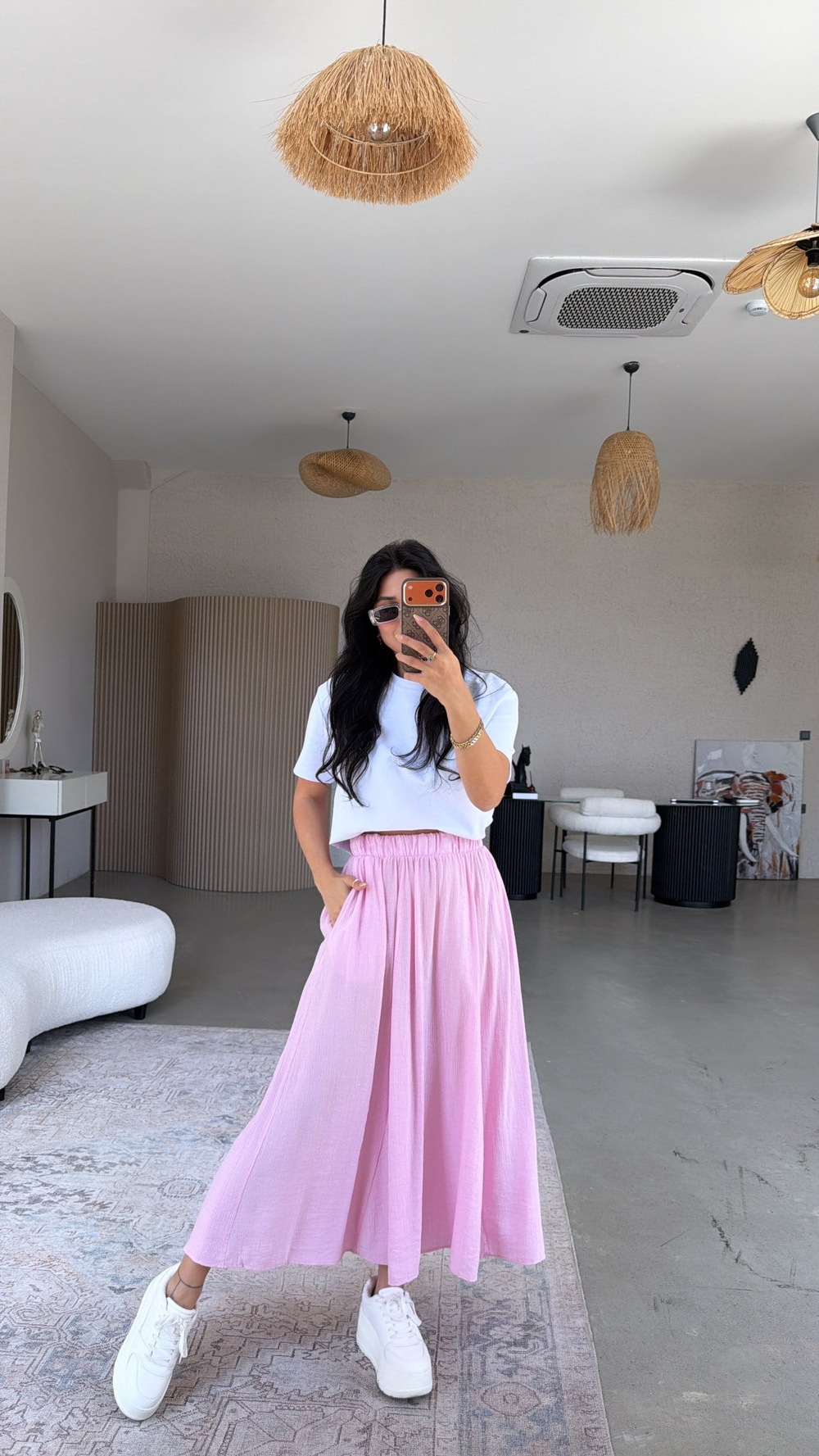 Şeker Pembe Çilek Kiloş Etek