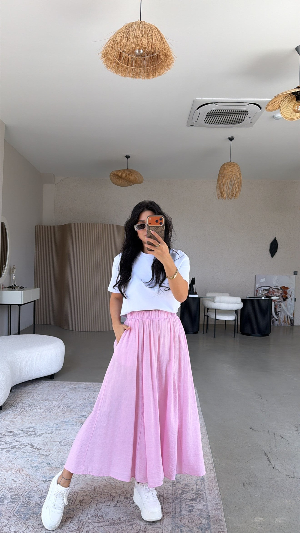 Şeker Pembe Çilek Kiloş Etek