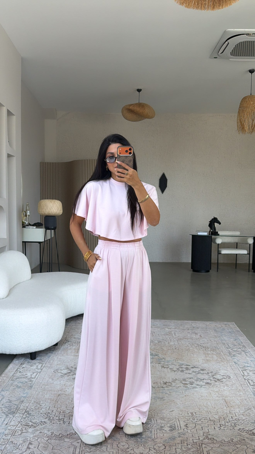 Şeker Pembe Modal Pelerinli Cool Takım