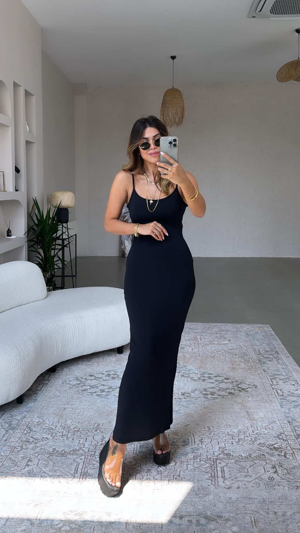 Siyah Askılı Brshk Elbise