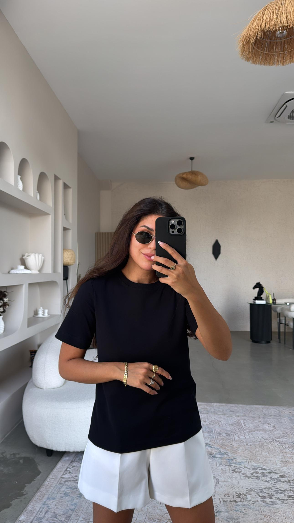 Siyah Dlv Basic Pamuk Tshirt