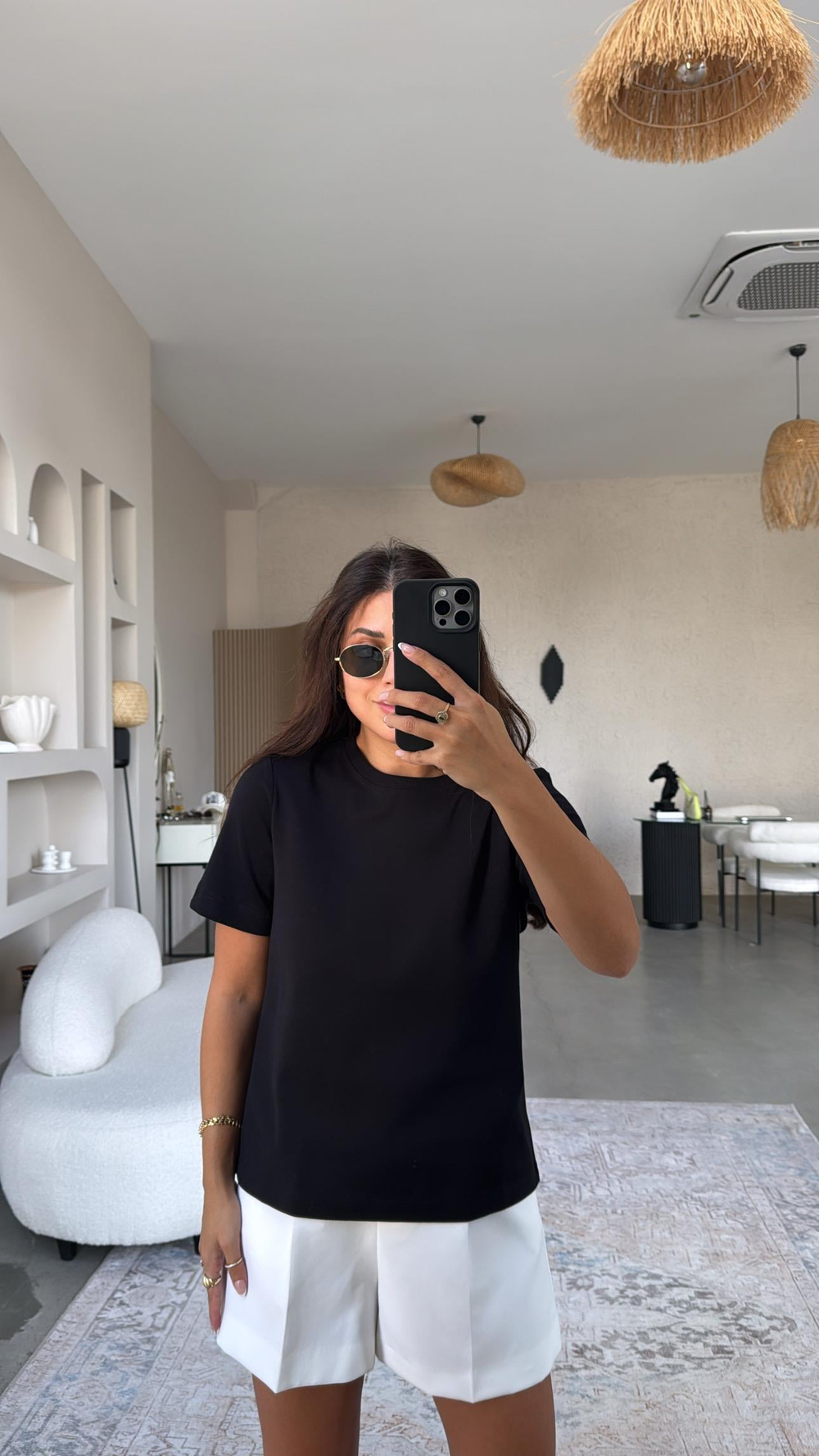 Siyah Dlv Basic Pamuk Tshirt