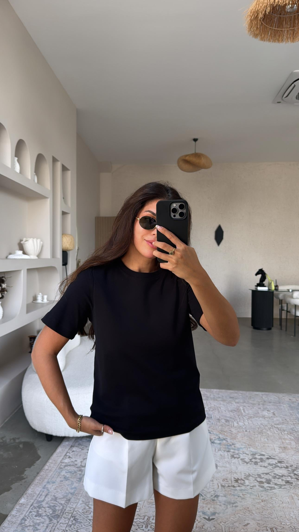 Siyah Dlv Basic Pamuk Tshirt