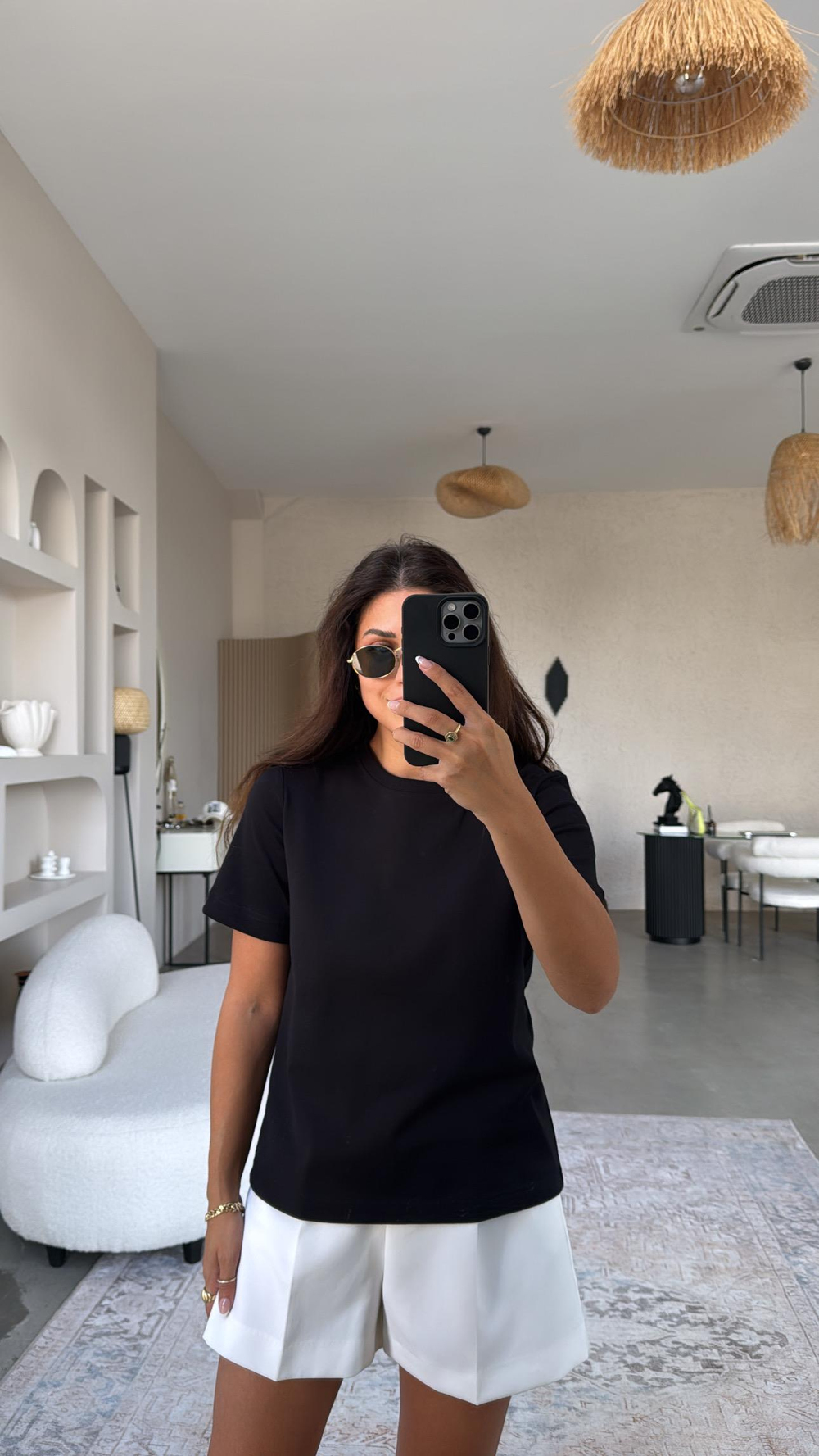 Siyah Dlv Basic Pamuk Tshirt