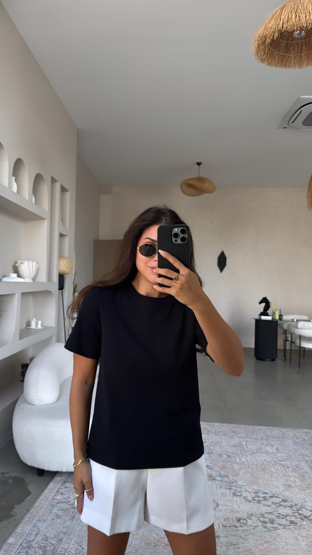 Siyah Dlv Basic Pamuk Tshirt