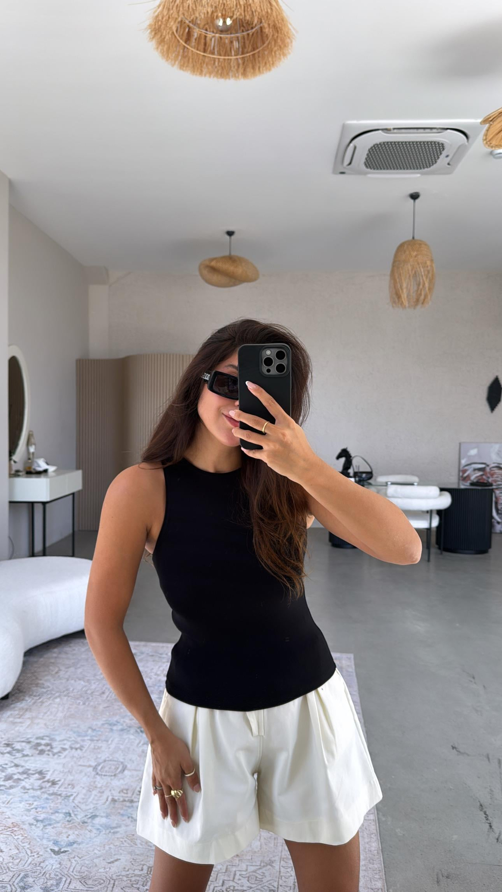 Siyah Halter Yaka Yumuşak Modal Atlet