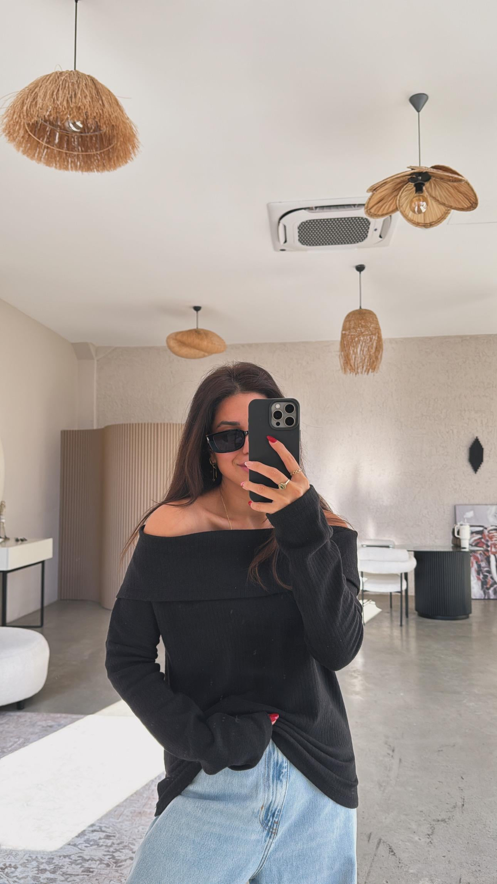 Siyah Madonna Basic Bluz