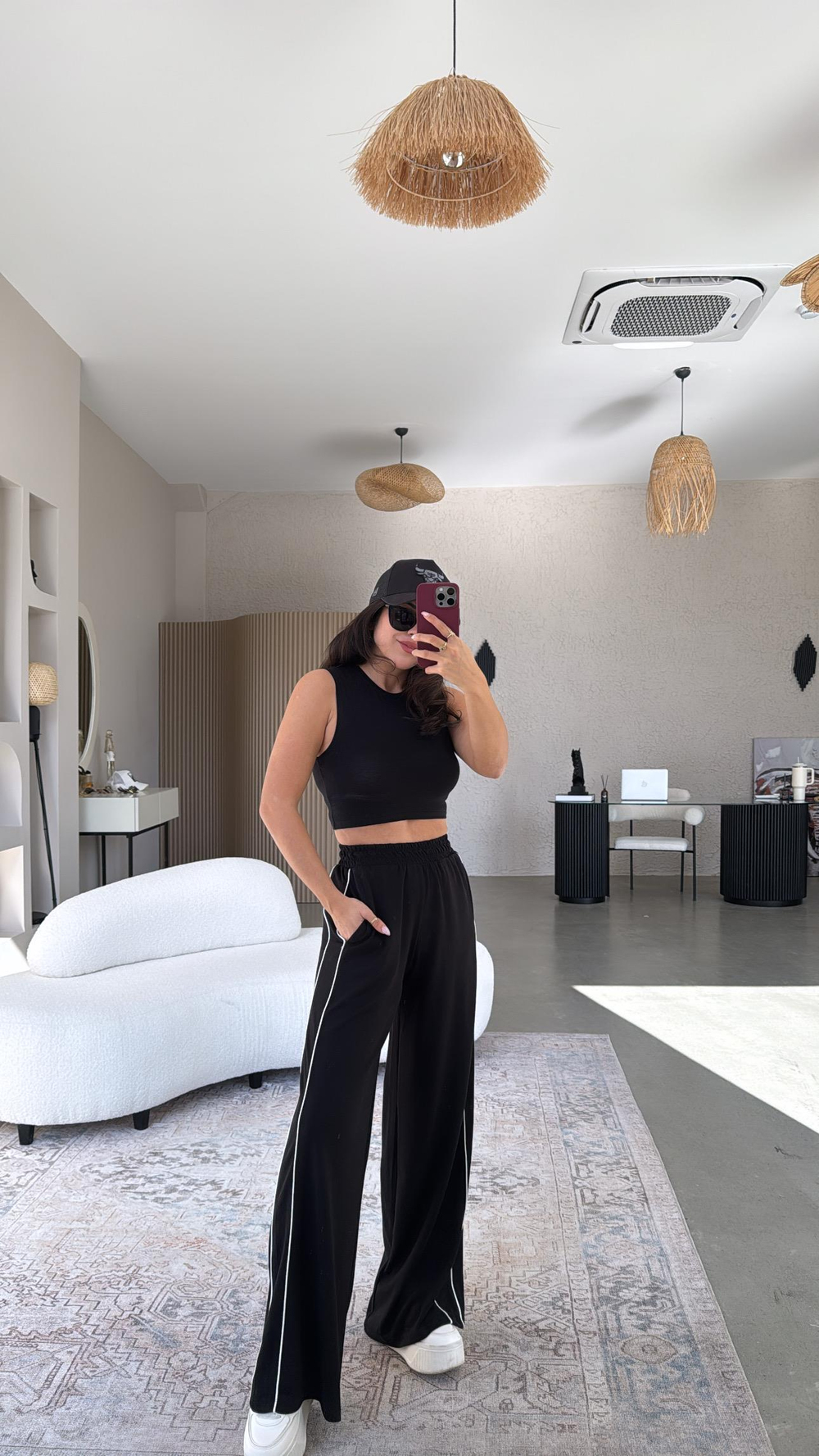 Siyah Modal Çift Biyeli Eşofman 