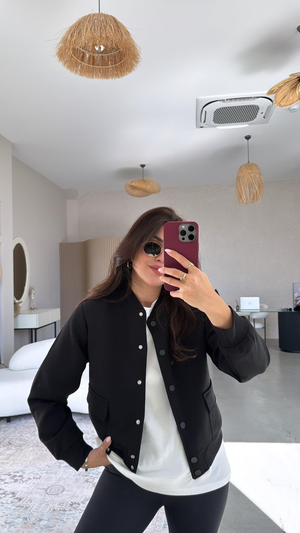 Siyah Muadil Bomber Ceket