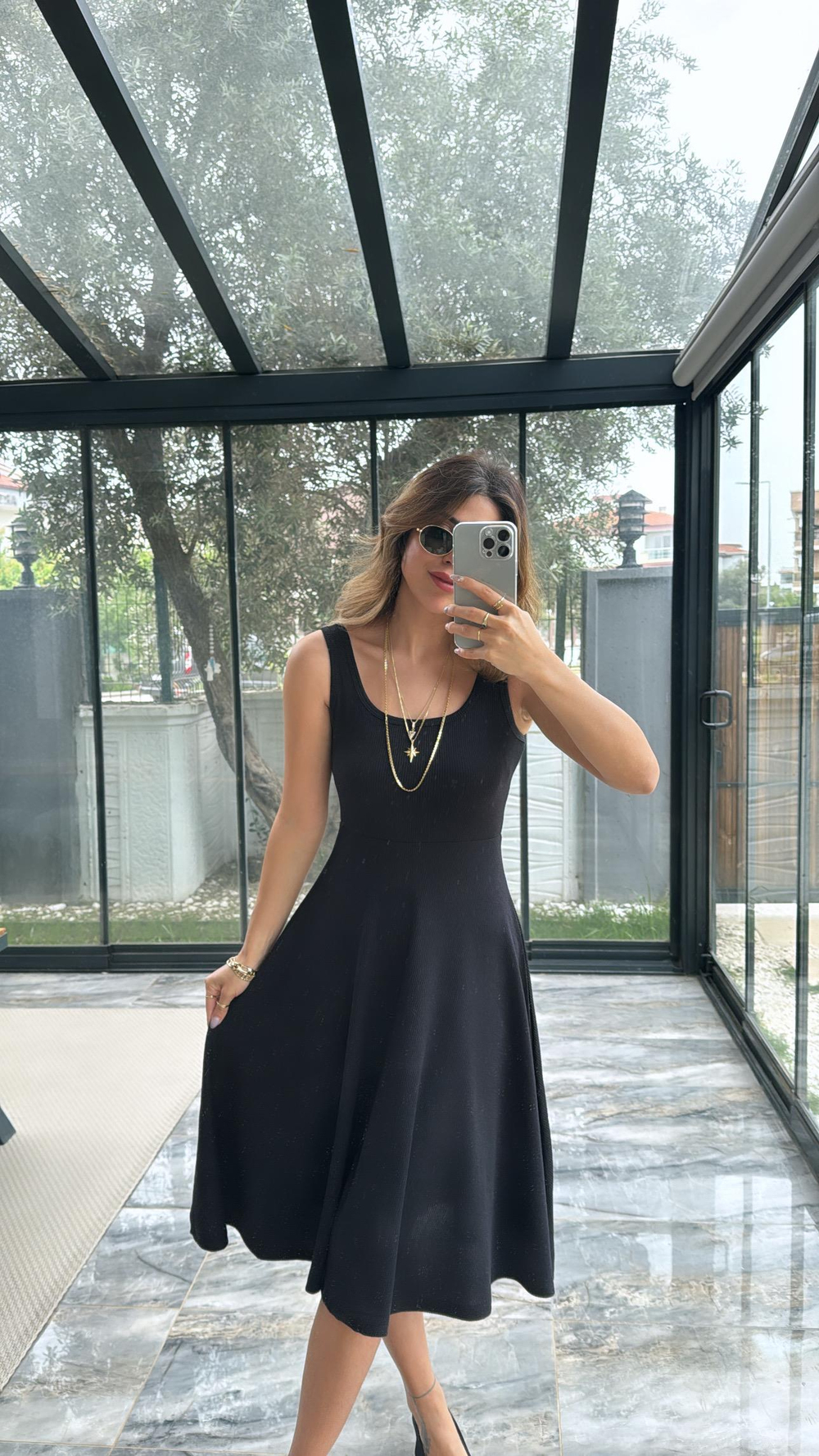 Siyah Özel Üretim Kaşkorse Basic Elbise