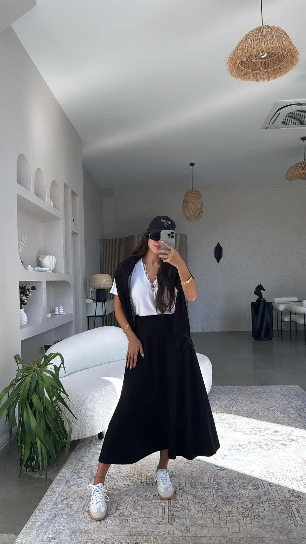 Siyah Özel Üretim Modal Etek