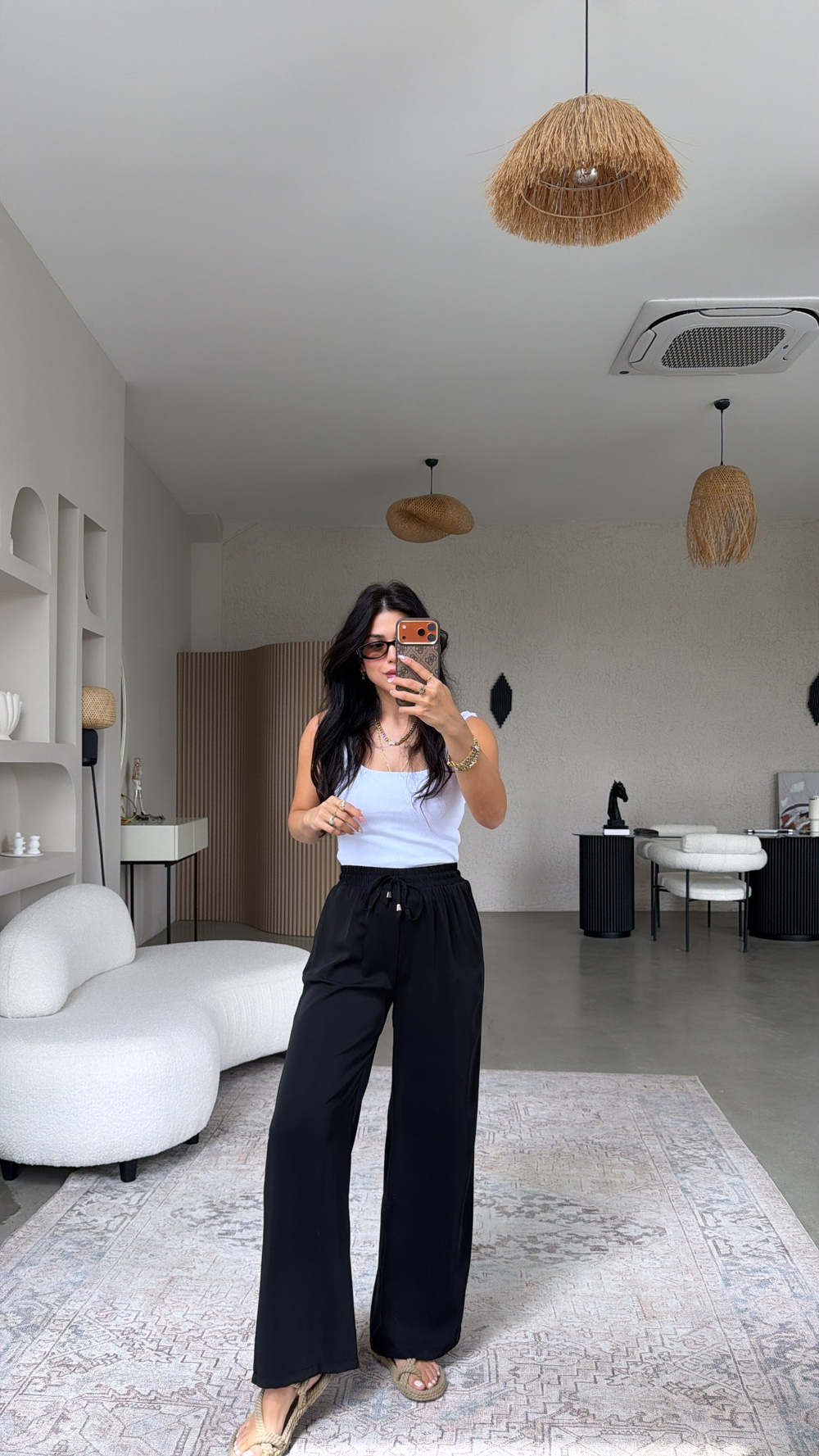 Siyah Premium Tiril Kumaş Pantolon