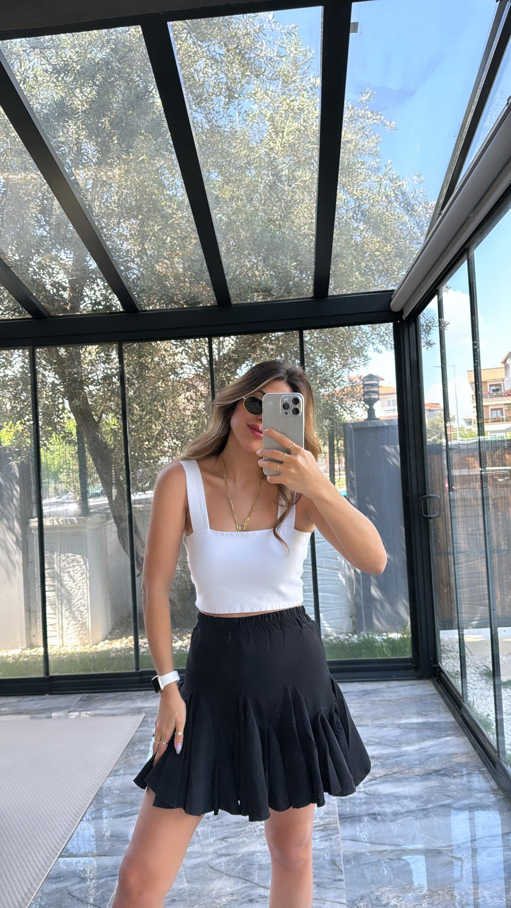 Siyah Şortlu Latin Etek