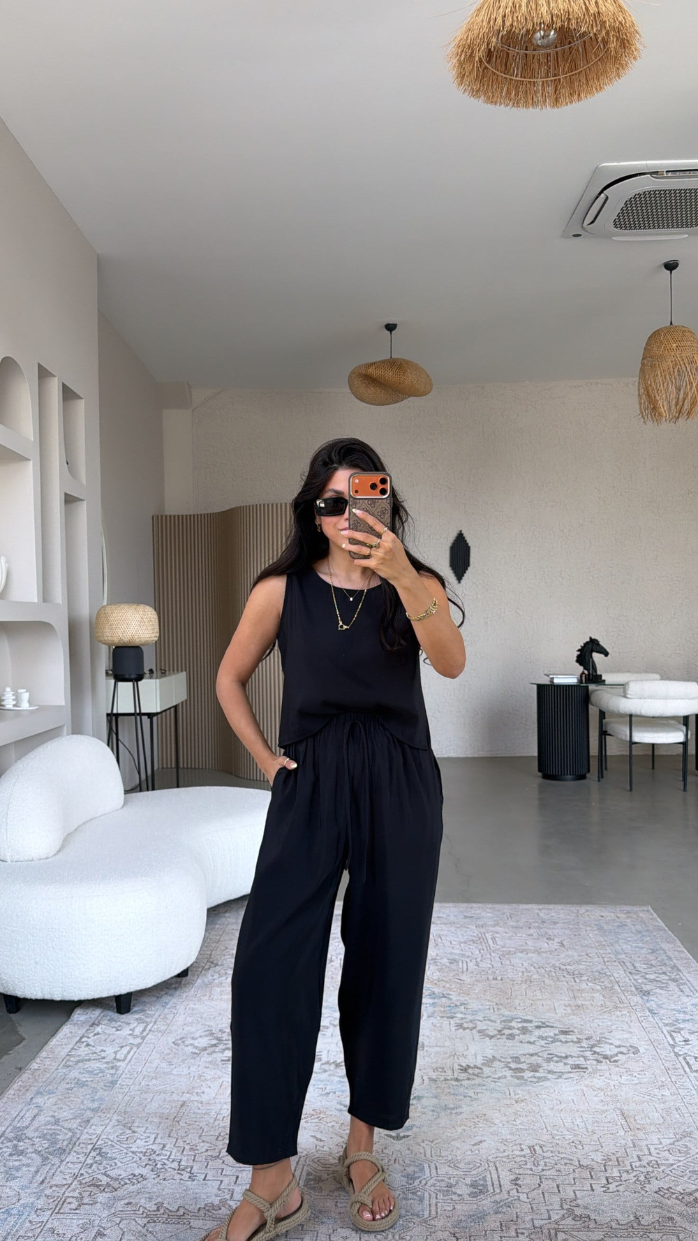 Siyah Tensel Atlet Pantolon Basic Takım