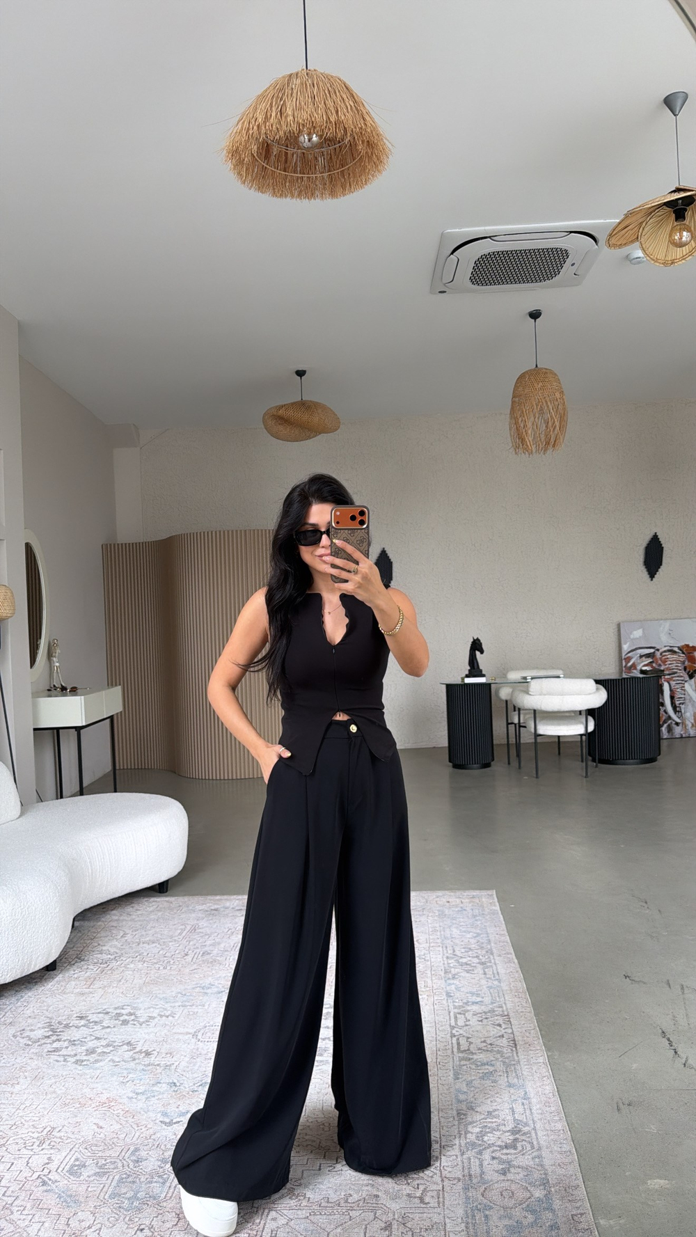 Siyah ZR Model Pyr Kumaş Pantolon