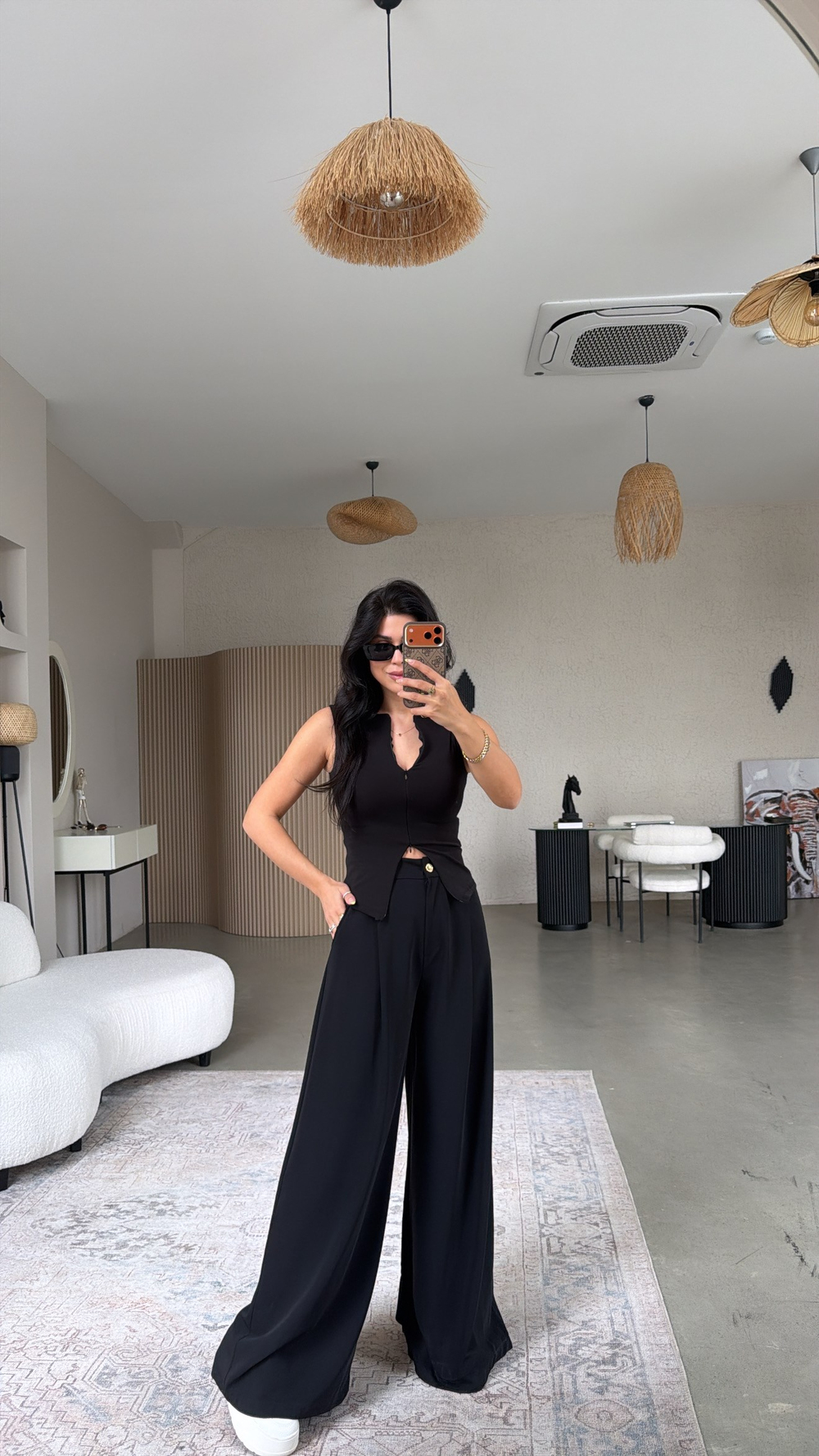 Siyah ZR Model Pyr Kumaş Pantolon