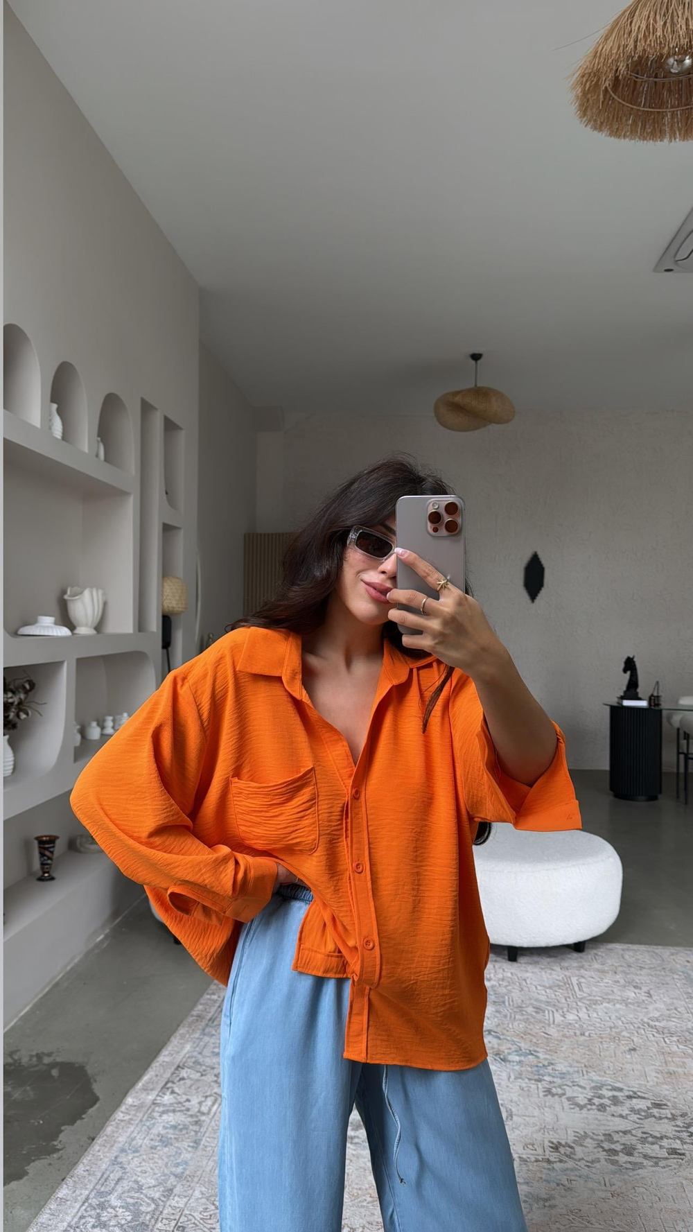 Turuncu Tiril Gömlek