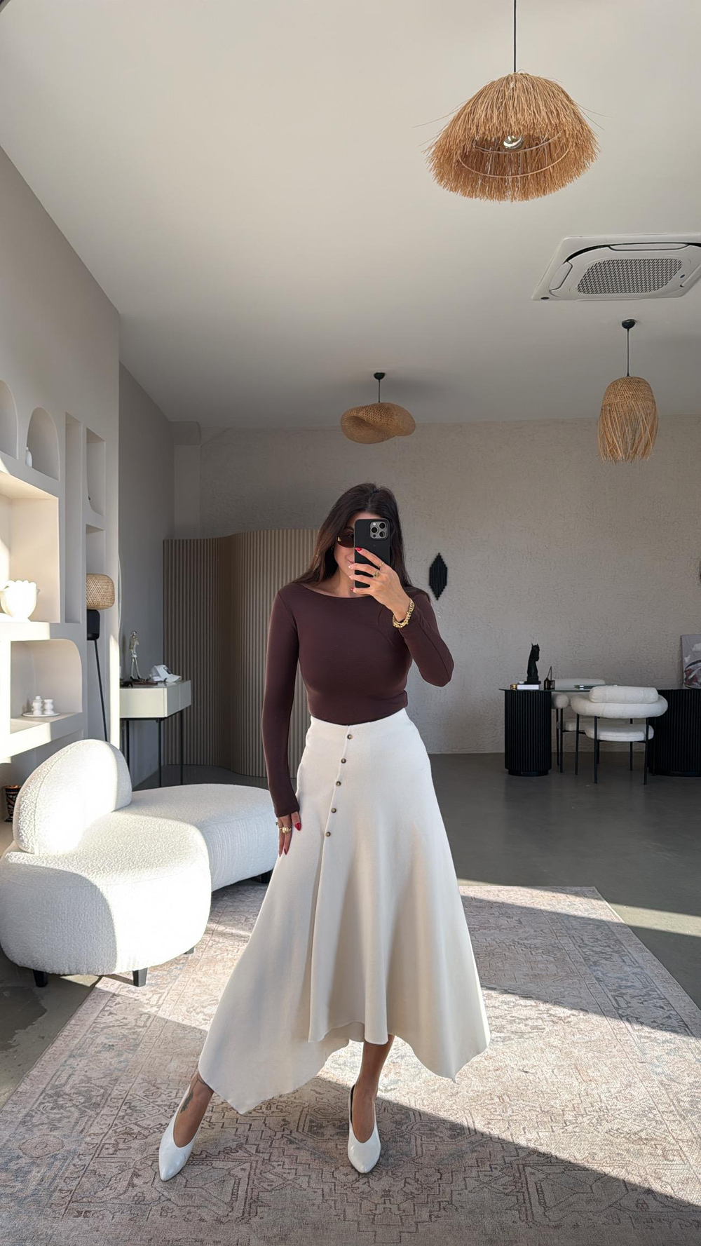 Vanilya Selanik ZR Model Düğmeli Etek