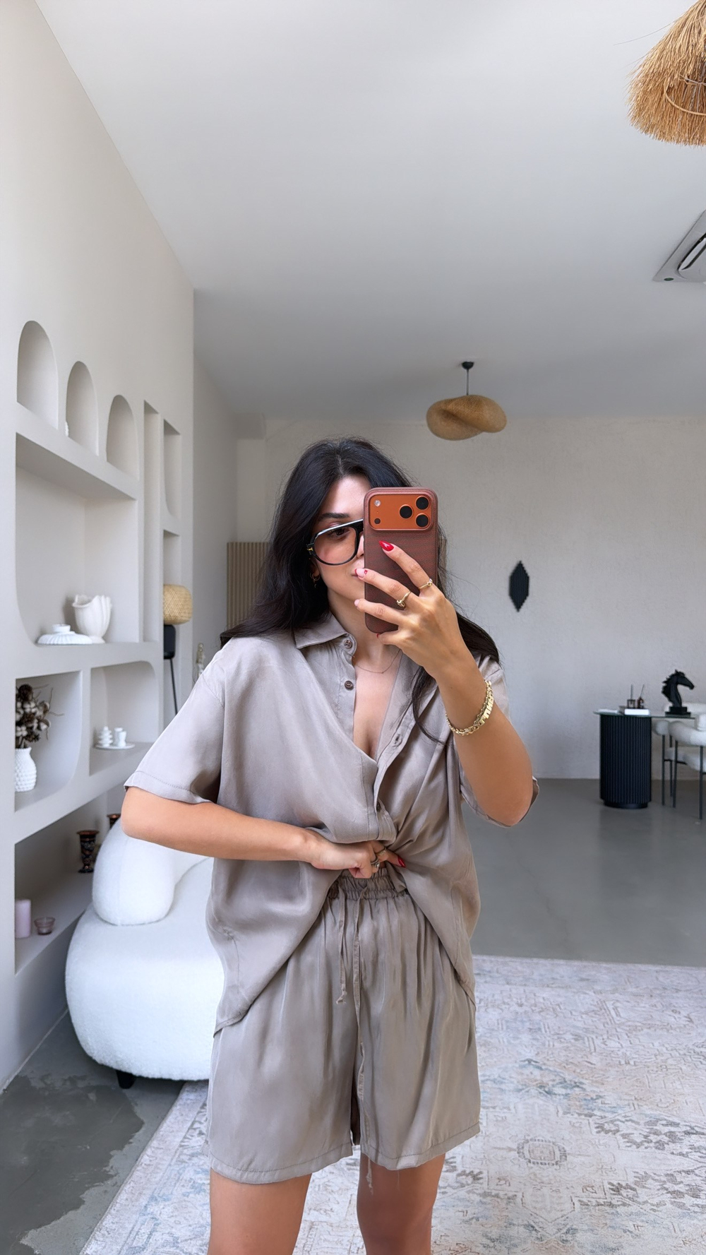 Vizon Premium Kumaş Gömlek Şort Takım