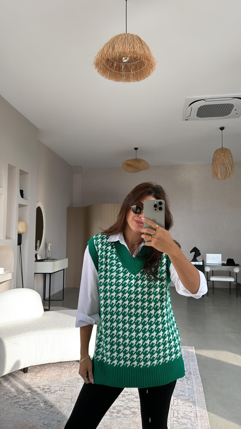 Yeşil Kazayağı Süveter