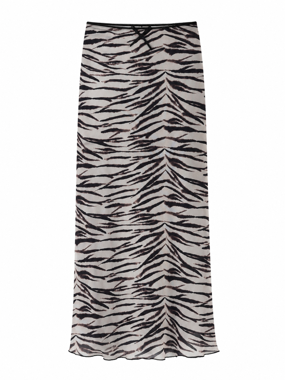 Zebra Desenli Astarlı Tül Etek