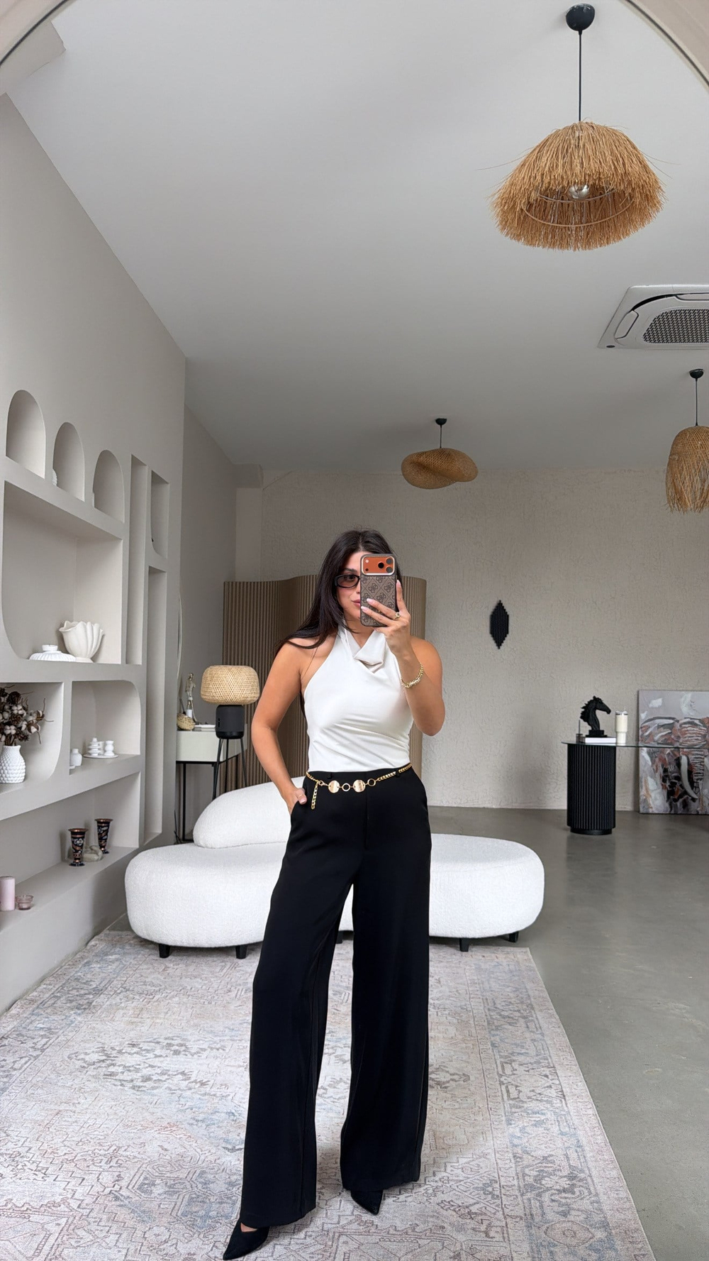Zincir Kemerli Kontrast Premium Tulum