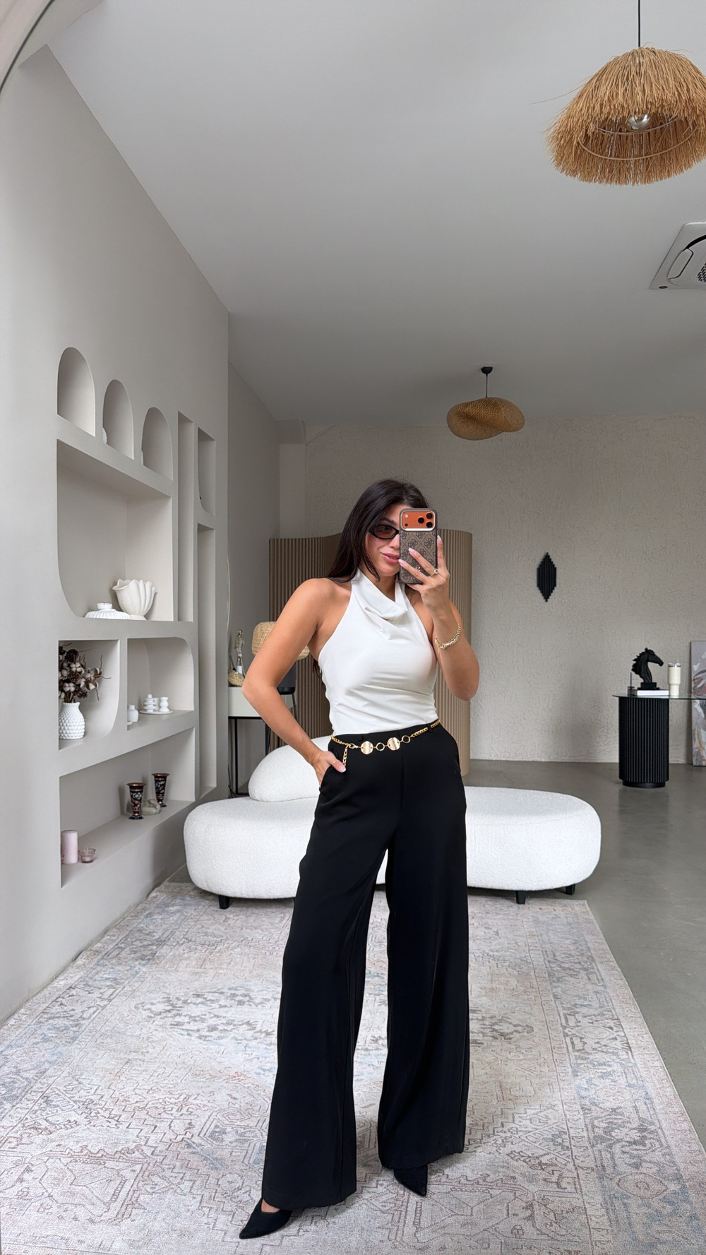 Zincir Kemerli Kontrast Premium Tulum