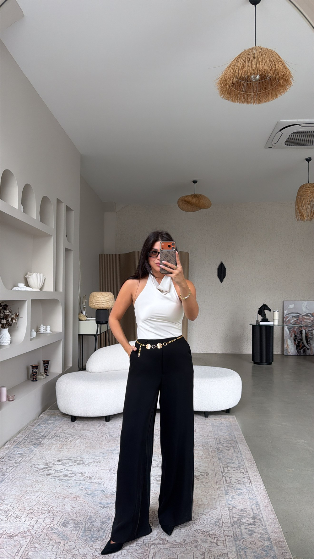 Zincir Kemerli Kontrast Premium Tulum
