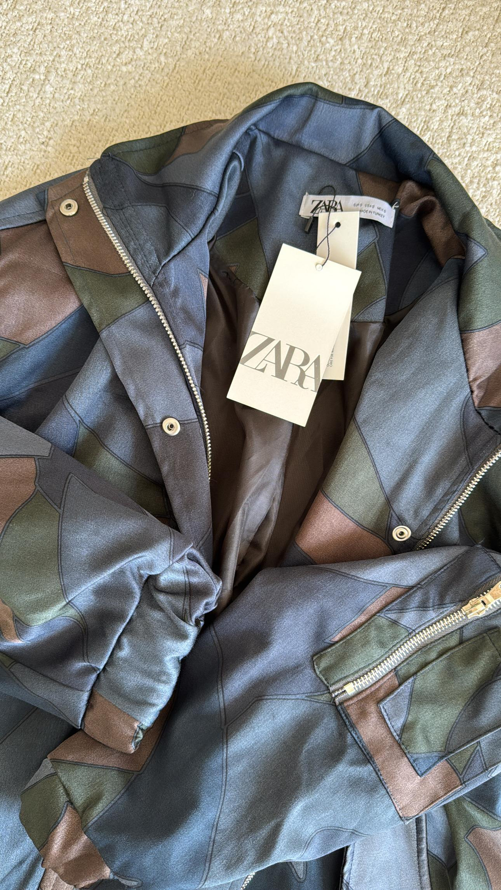 ZR Lacivert Desenli Bomber Ceket