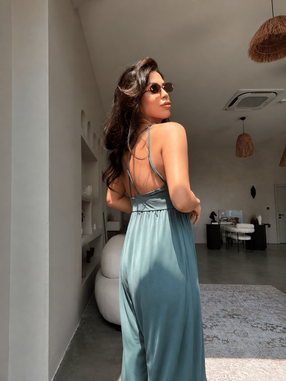 Zümrüt Pike Modal İnce Askılı Salaş Tulum