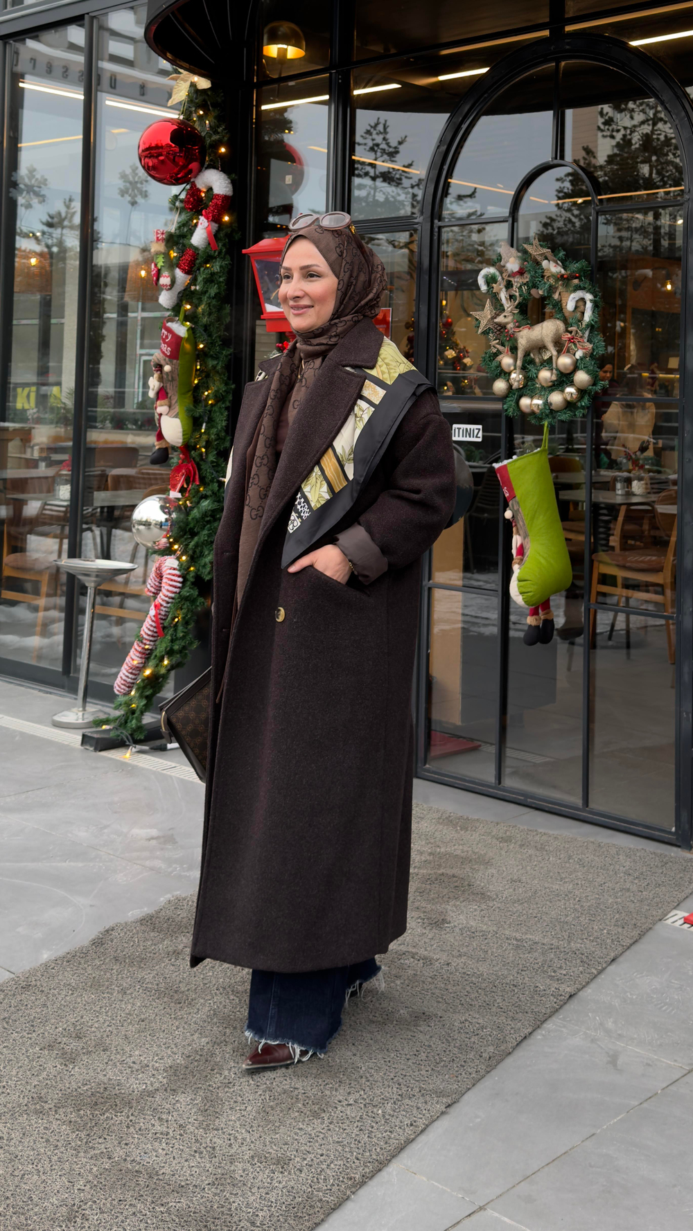 ARMİNE KAŞE KABAN KAHVE- 25KT747