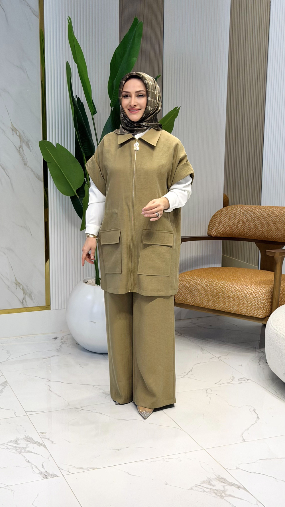 ARMİNE TREND 26YT6127 YELEK VE PANTOLONLU TAKIM - HAKİ