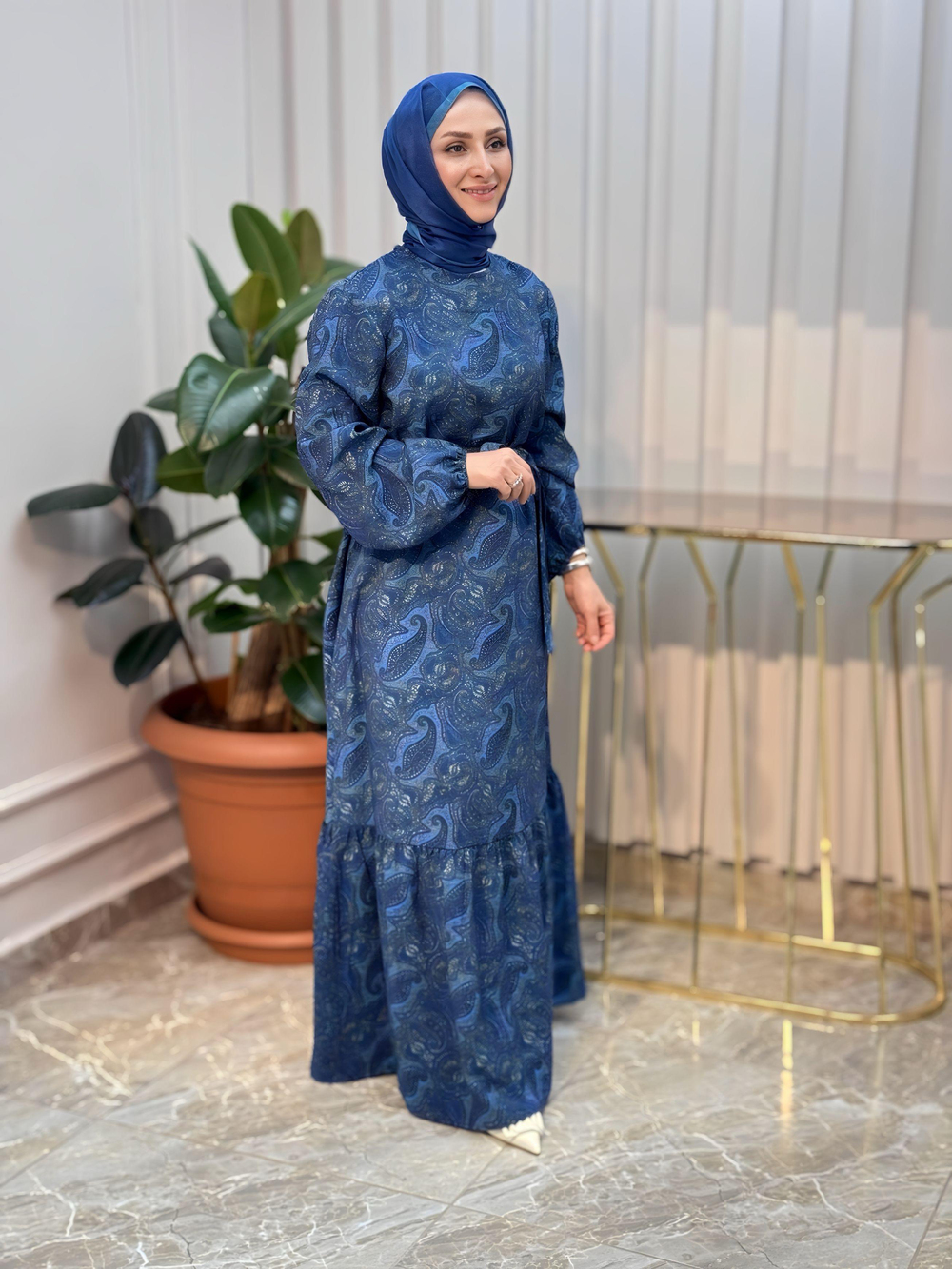 ARMİNE TREND ETNİK DESENLİ ELBİSE - 25YT935