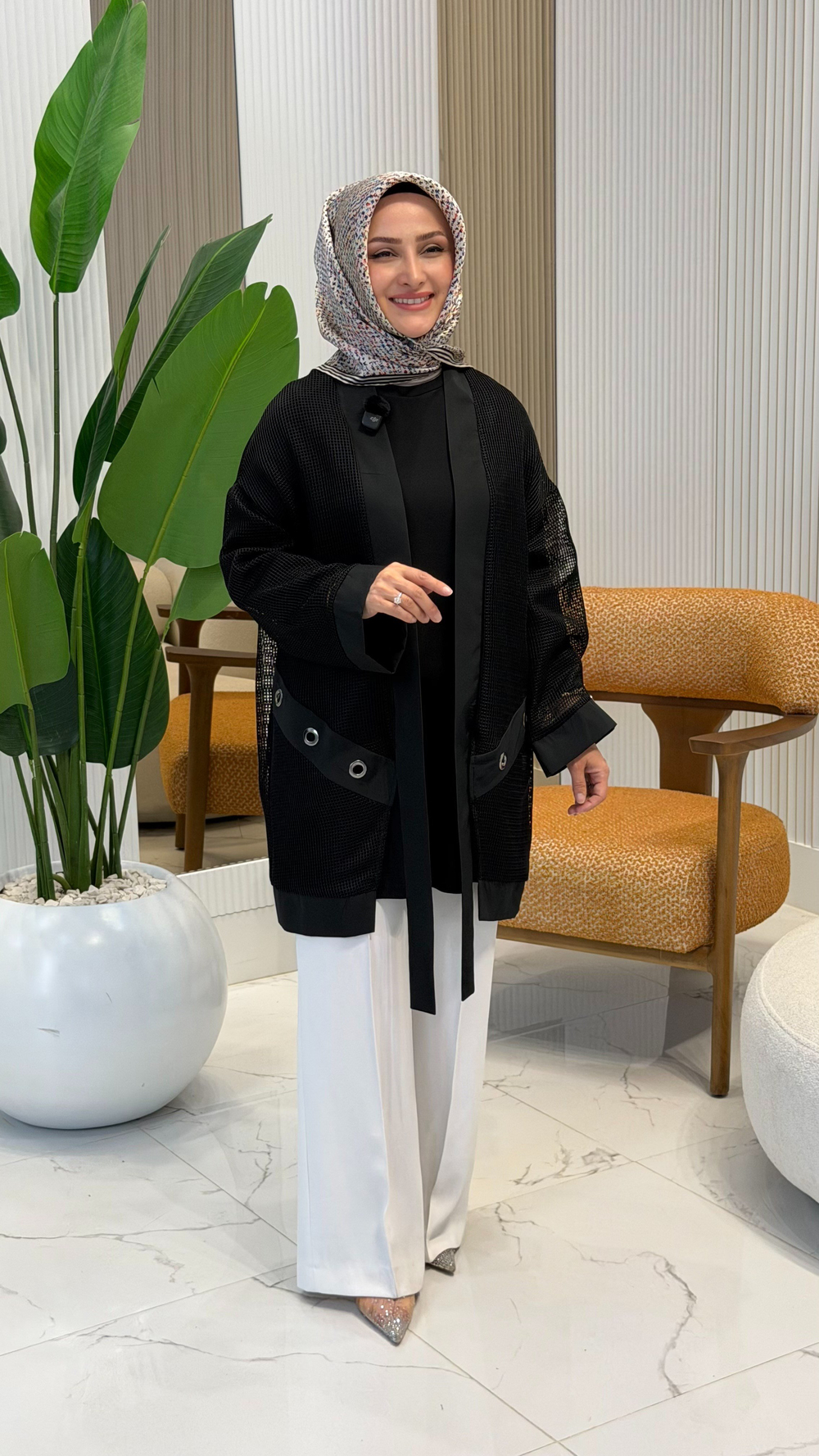 ARMİNE TREND FİLE DETAYLI İKİLİ TAKIM SİYAH - 26YT670