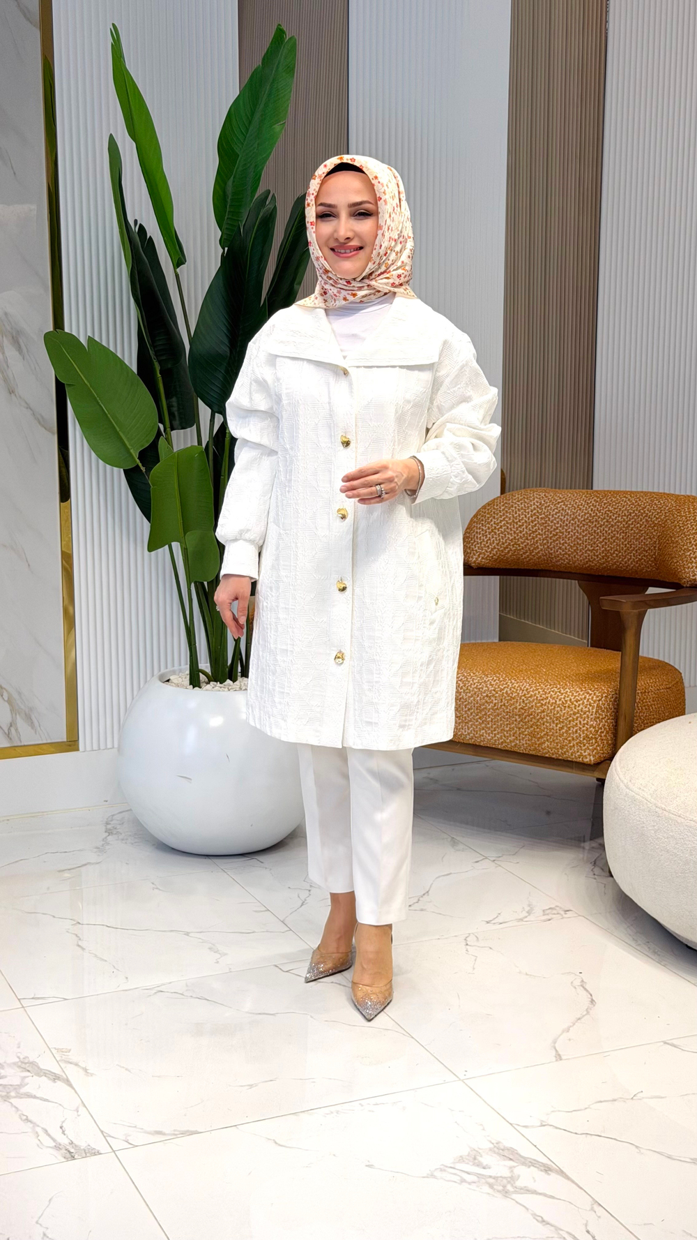 ARMİNE TREND KABARTMA DETAYLI CEKET EKRU-26YT508
