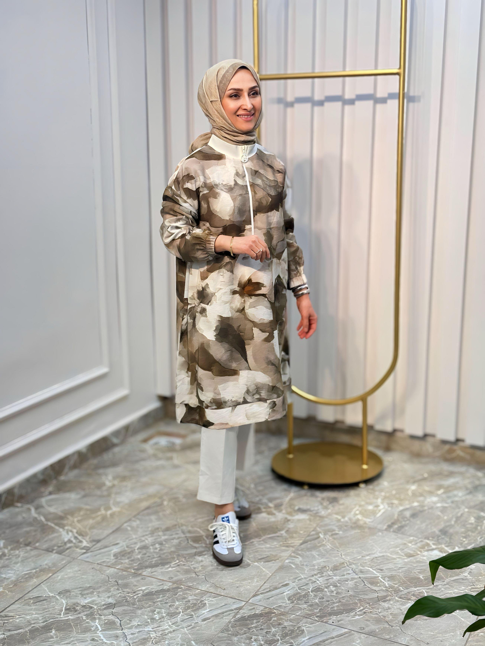 ARMİNE TREND KENDİNDEN DESENLİ TUNİK - 25YT438