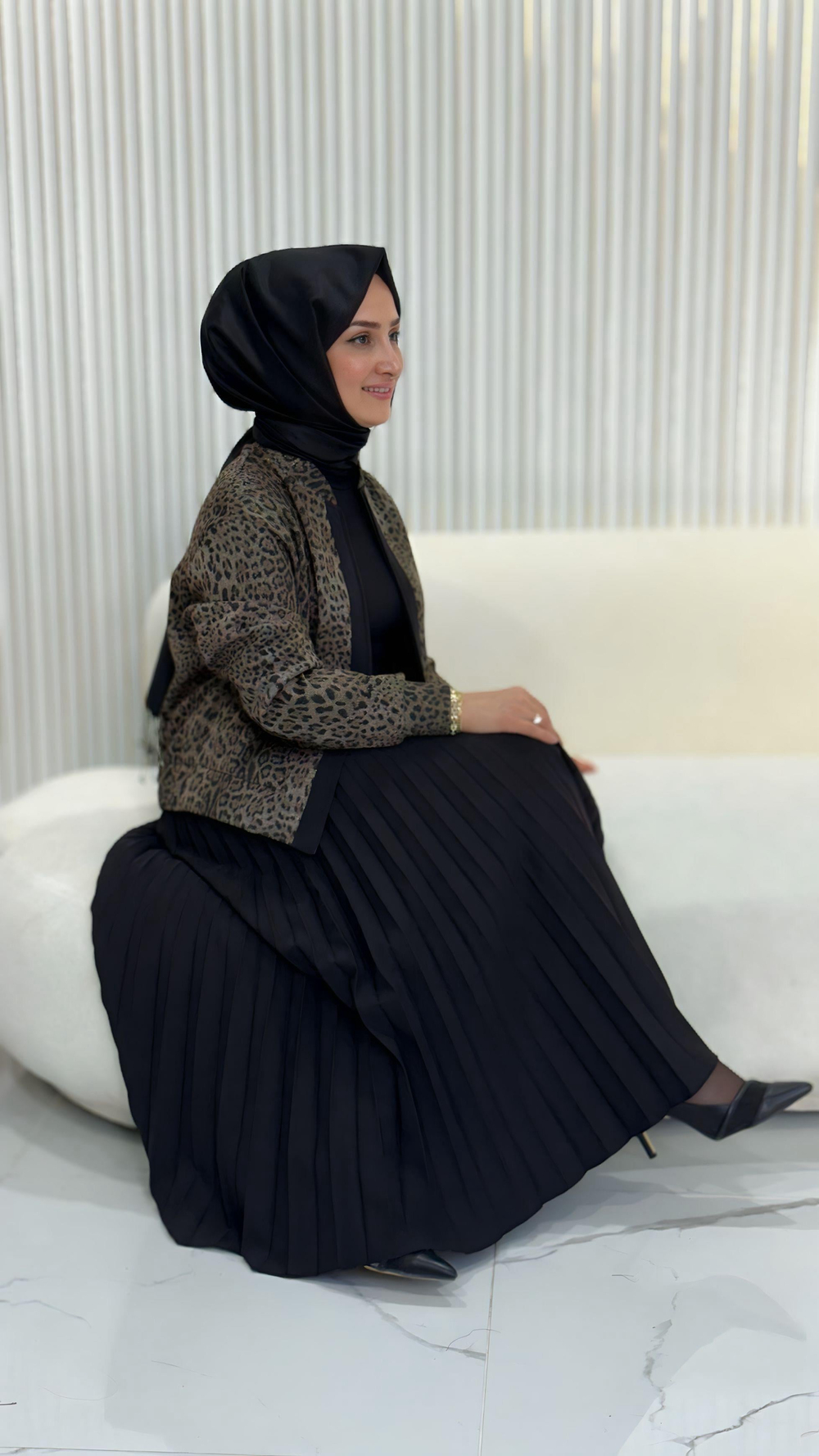 ARMİNE TREND LEOPAR DESENLİ ETEKLİ TAKIM 25KT650-1
