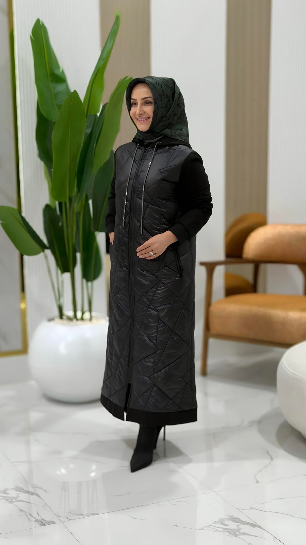 BELLİ ÖNÜ FERMUARLI KAPÜŞON İPLİ KAPİTONE KAP- 5002