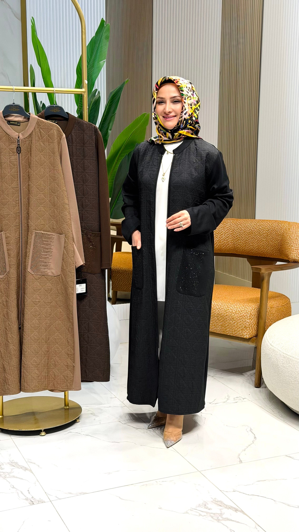 HAYA CEBİ TAŞLI GİY-ÇIK SİYAH- 1634
