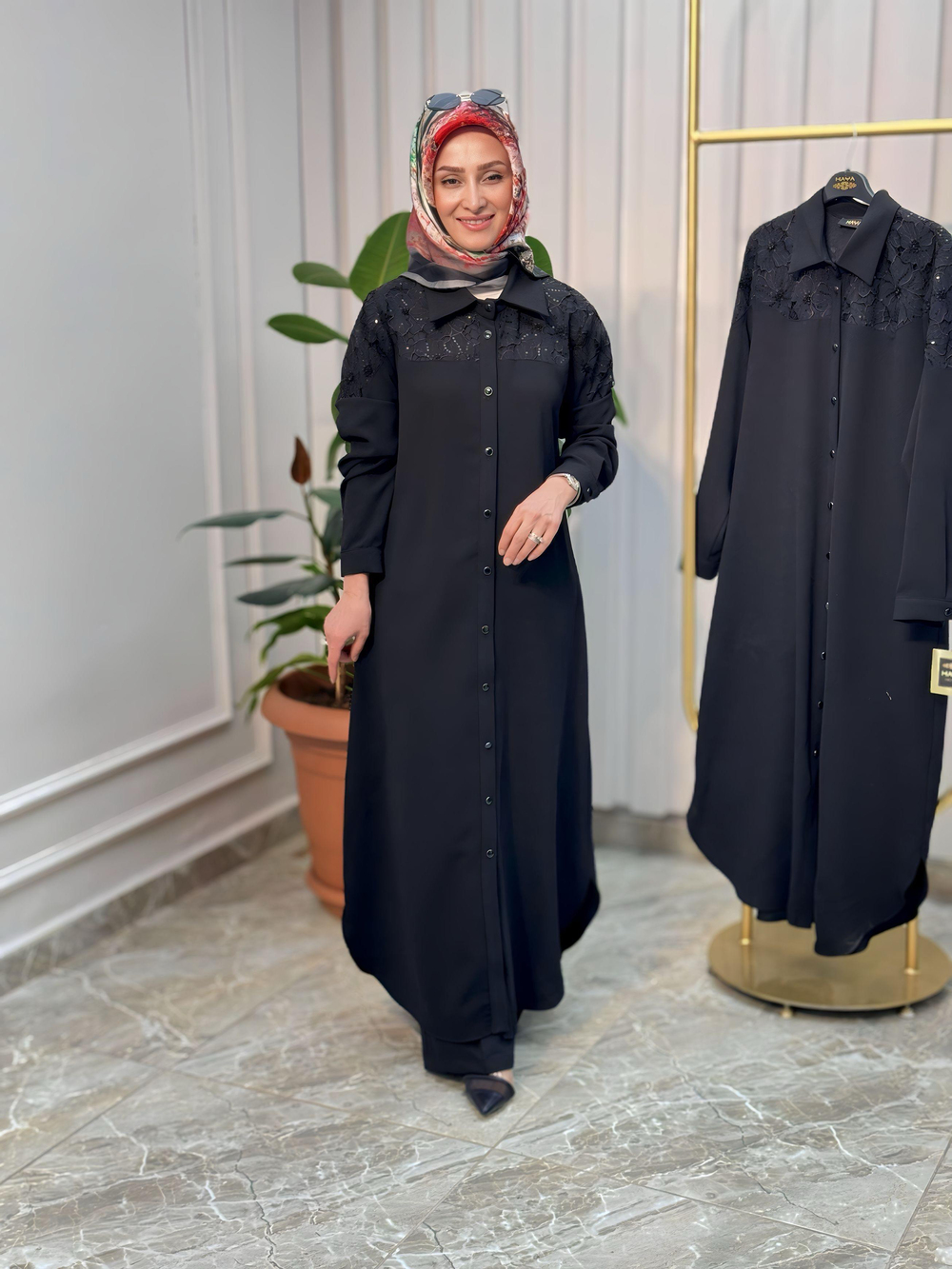 HAYA DANTELLi UZUN TUNİK -1538