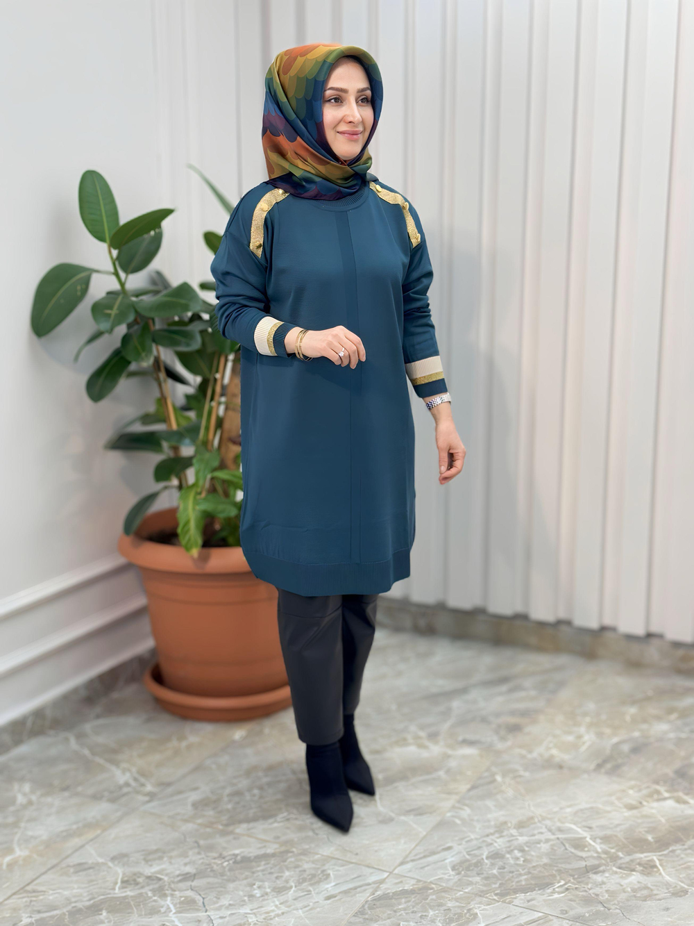 KADO MERSERİZE SİMLİ TUNİK- KT012