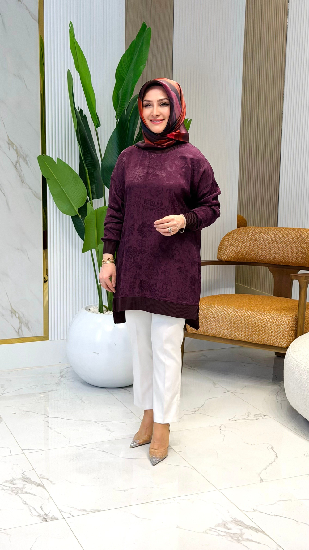 KADO RİBANALI DESENLİ TUNİK MÜRDÜM- 262926