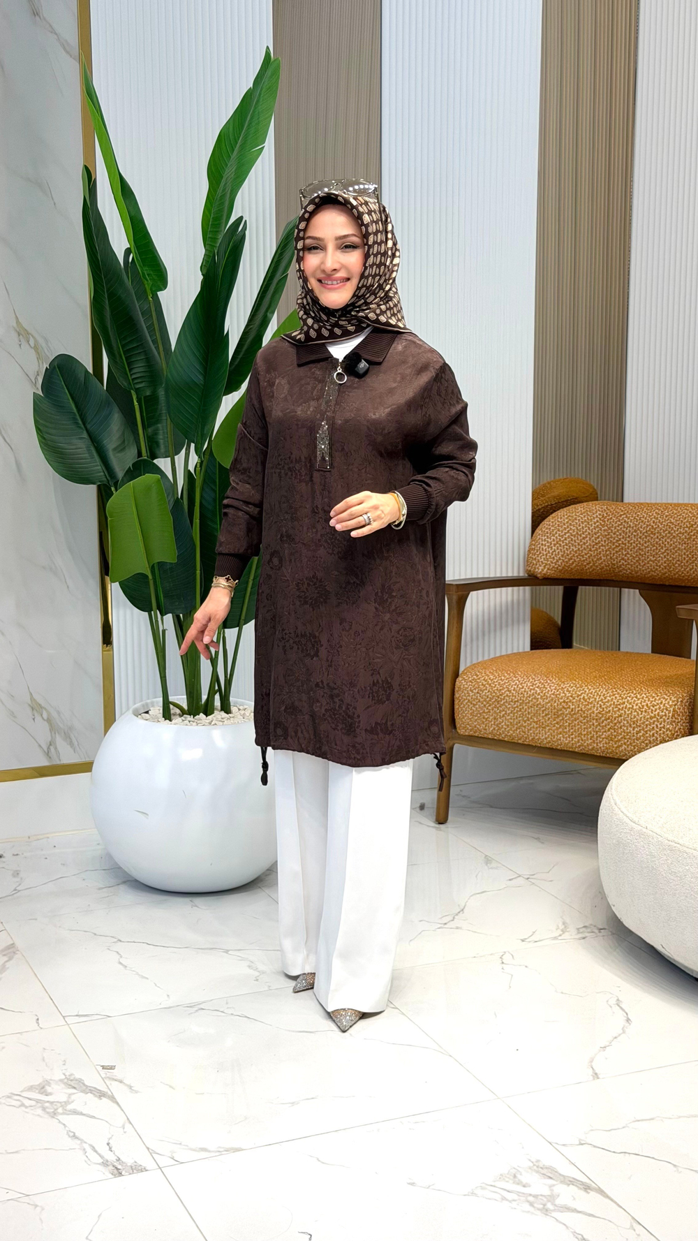 KADO TAŞLI TUNİK KAHVE- 262052