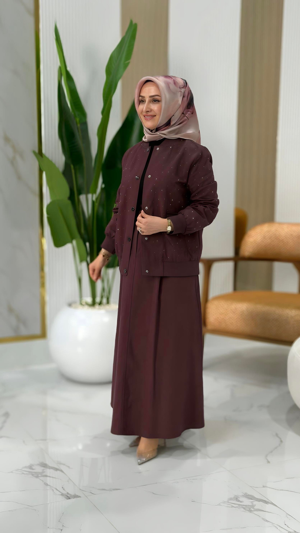 KAYRA HOTFİX BASKILI ETEKLİ TAKIM BORDO- KY-A25-76019