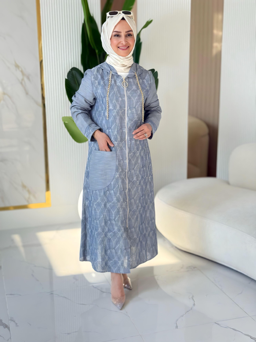 ÖNÜ FERMUARLI ZİNCİR DETAYLI GİYÇIK-1540