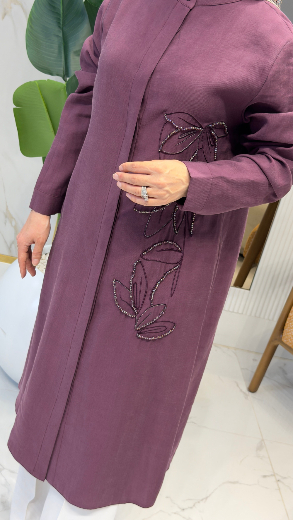 QTN NAKIŞ DETAYLI TUNİK MÜRDÜM-7103