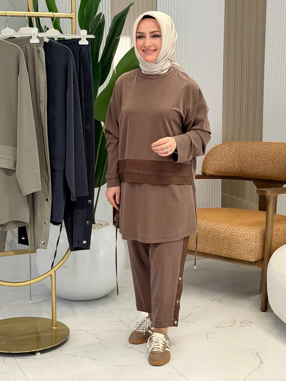 SPOR PANTOLONLU TAKIM KAHVE -14456