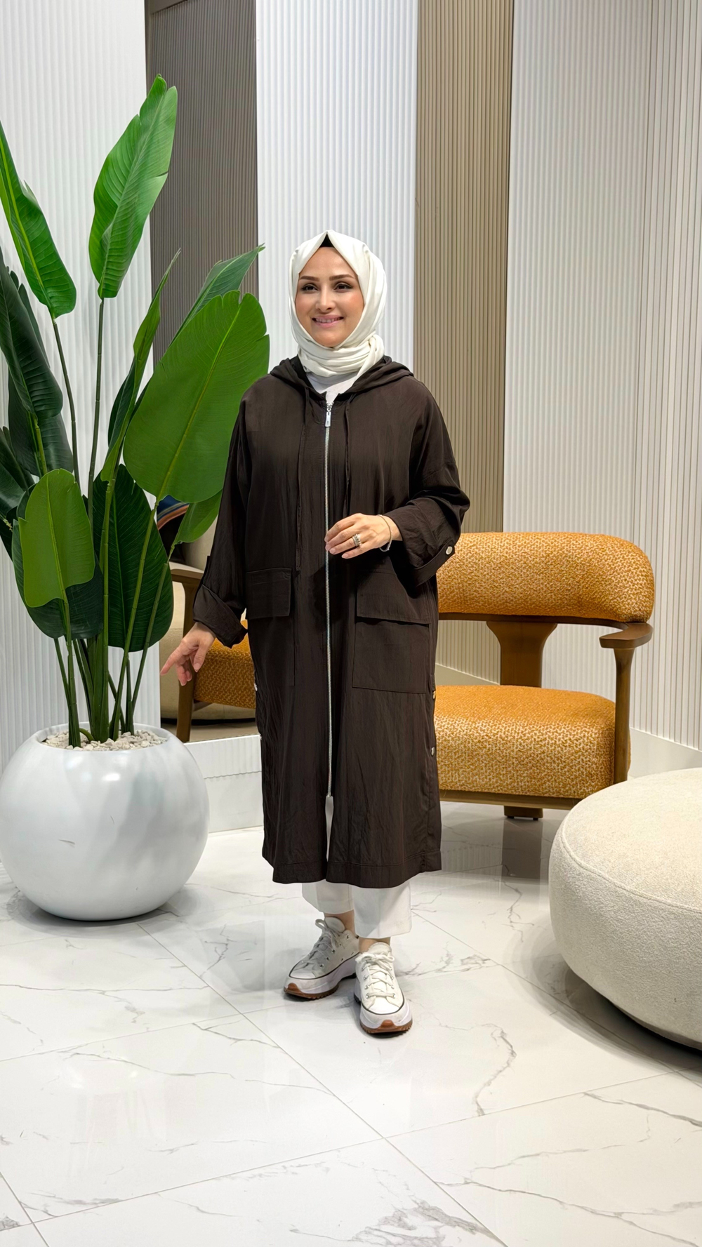YANLARI ÇITÇITLI OVERSİZE KAP KAHVE 37444