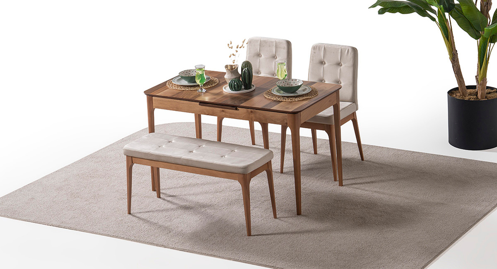 NAİROBİ  CEVİZ MASA TAKIMI